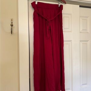 LOFT Red Wide Leg Pants